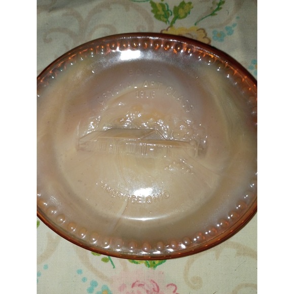 Boyd Honey Slag Crystal Art Glass Ohio 4 Inch Oval Plate - Picture 2 of 6